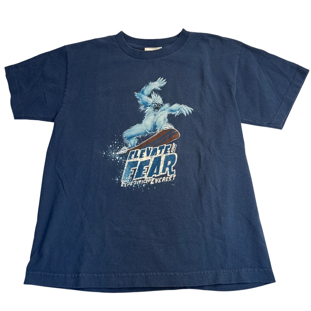 Vintage Y2K Disney World Kids Expedition Everest Yeti Snowboard T Shirt 12 2006